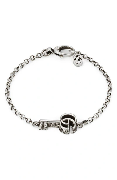 Shop Gucci Gg Silver Key Bracelet