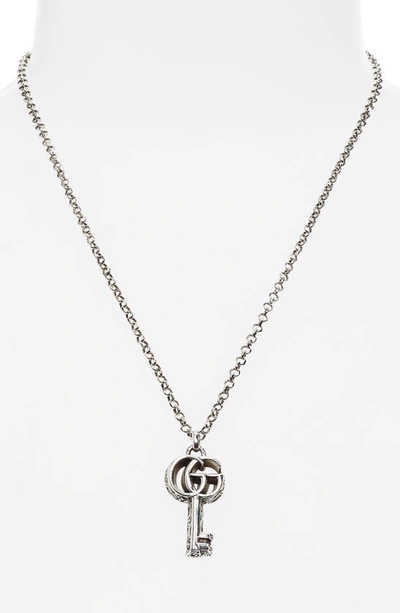 Shop Gucci Gg Silver Key Necklace
