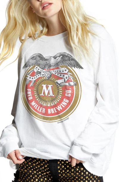 Shop Recycled Karma Miller Emblem Crewneck Sweatshirt In White