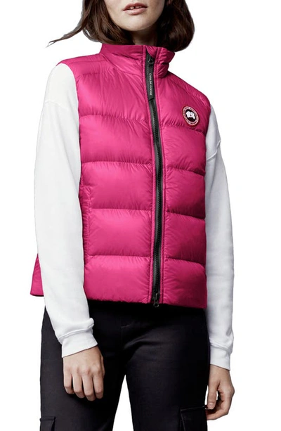 Shop Canada Goose Cypress Packable 750-fill-power Down Vest In Burdock Pink-bardane Rose