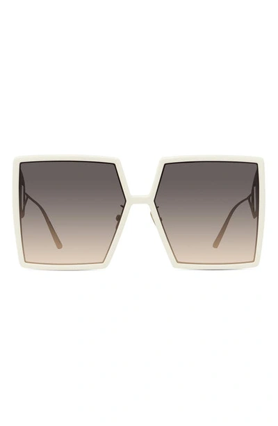 Shop Dior 30montaigne Su 58mm Square Sunglasses In Ivory And Gold/rose