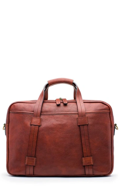 Shop Bosca Leather Briefcase In Dark Brown