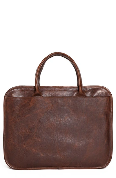 Shop Moore & Giles Miller Leather Briefcase In Titan Milled Brown