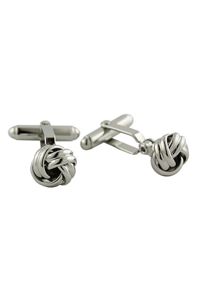 Shop David Donahue Knot Cuff Links In Silver