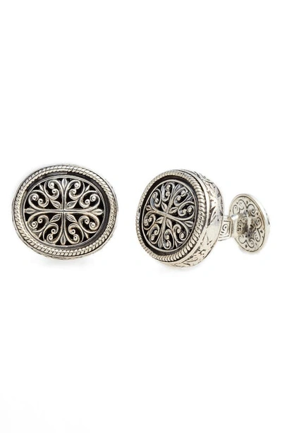 Shop Konstantino Filigree Oval Cufflinks In Silver