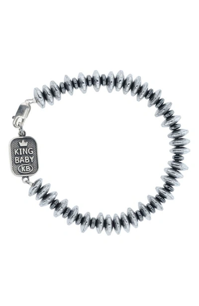 Shop King Baby Hematite Bead Bracelet In Silver