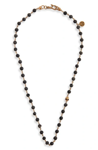 John Varvatos BRASS AND BLACK LAVA Bead Necklace for Men