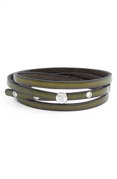 Shop Degs & Sal Leather Wrap Bracelet In Green
