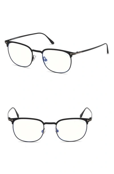 Shop Tom Ford 52mm Blue Light Blocking Glasses In Matte Black/ Blue Block