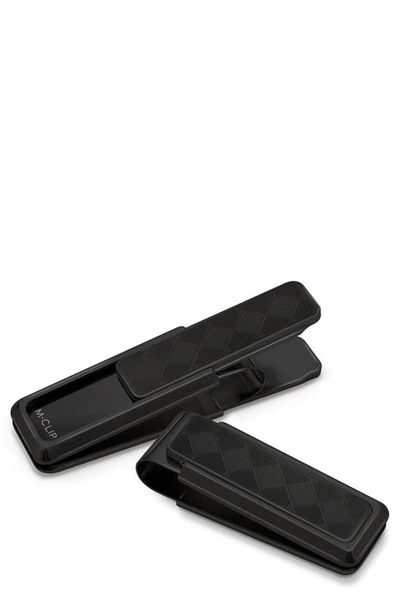 Shop M-clipr Stainless Steel Herringbone Money Clip In Black