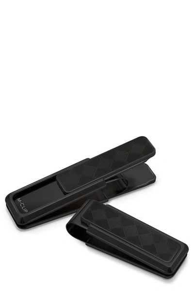 M-clipr Stainless Steel Herringbone Money Clip In Black