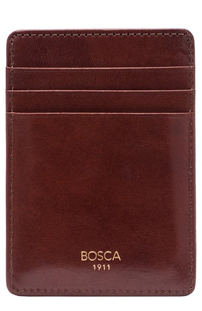 Shop Bosca Old Leather Front Pocket Wallet In Dark Brown