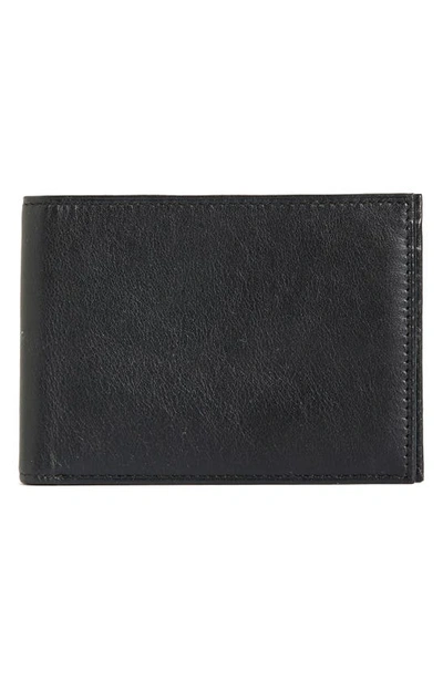 Shop Bosca Id Passcase Wallet In Black Nappa Vitello