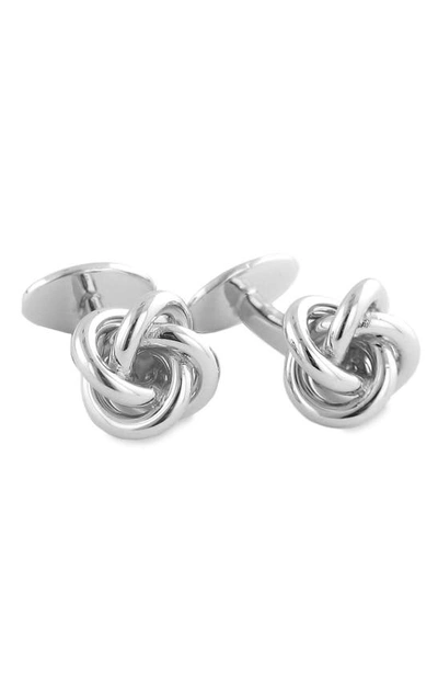 Shop David Donahue Knot Cuff Links In Sterling Silver
