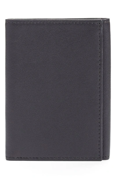 Shop Bosca Leather Trifold Wallet In Black
