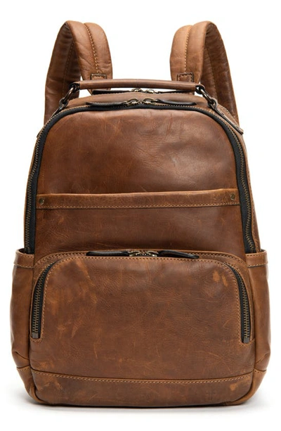 Shop Frye 'logan' Leather Backpack In Dark Brown