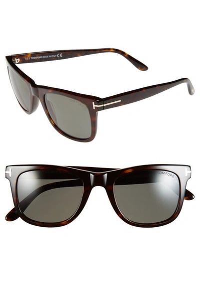 Shop Tom Ford Leo 52mm Polarized Sunglasses In Shiny Classic Havana