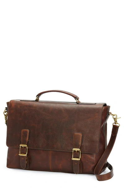 Shop Frye Logan Leather Briefcase In Dark Brown