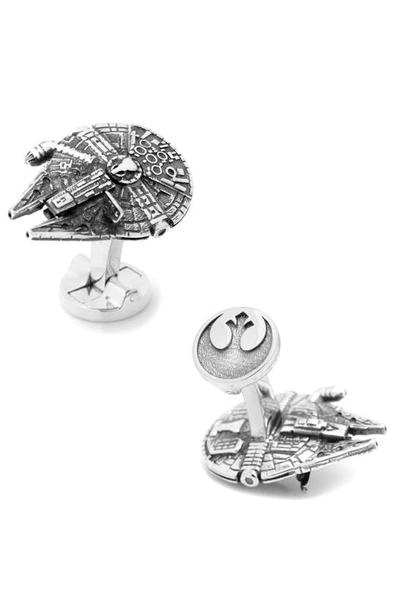 Shop Cufflinks, Inc . Star Wars Millennium Falcon Cuff Links In Silver