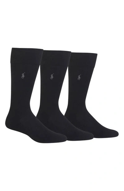 Shop Polo Ralph Lauren Assorted 3-pack Supersoft Socks In Black