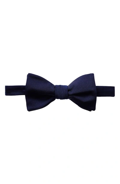 Shop Eton Silk Grosgrain Bow Tie In Navy