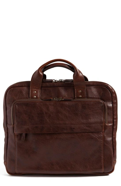 Shop Moore & Giles Jay Leather Briefcase In Titan Milled Brown
