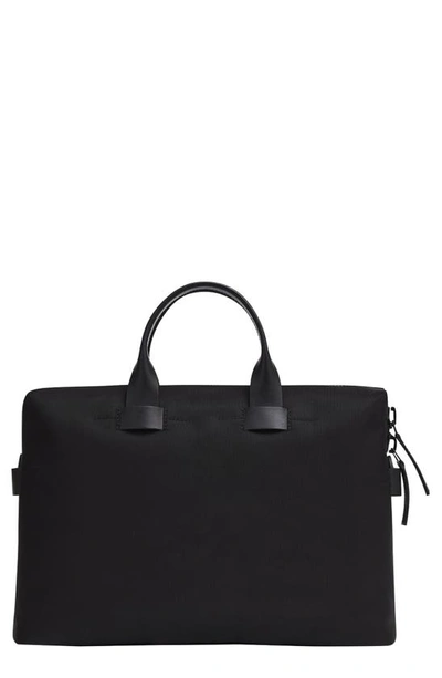 Shop Troubadour Pathfinder Briefcase In Black Nylon/ Black Leather