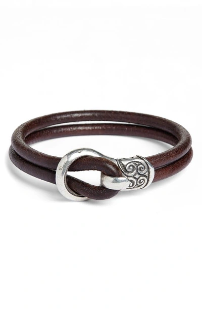Shop John Varvatos Leather Bracelet In Brown