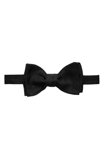 Shop Eton Metallic Silk Blend Bow Tie In Black