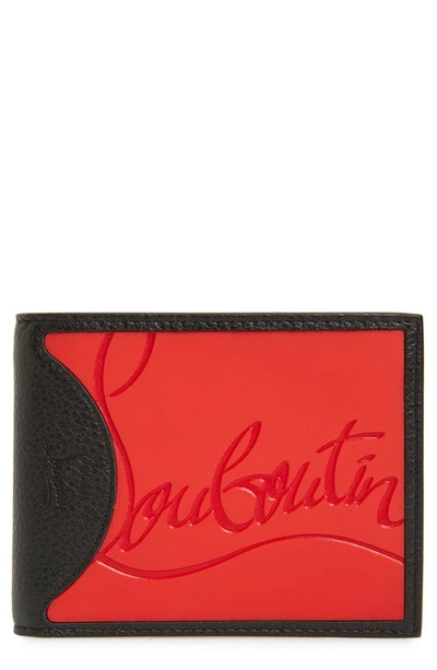 Shop Christian Louboutin Coolcard Leather Wallet In Red/ Black