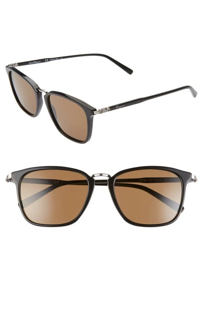 Shop Ferragamo 54mm Square Sunglasses In Black