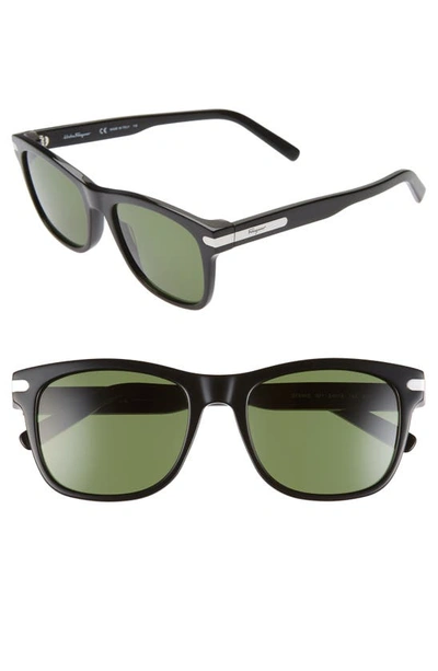 Shop Ferragamo Capsule 54mm Rectangle Sunglasses In Black