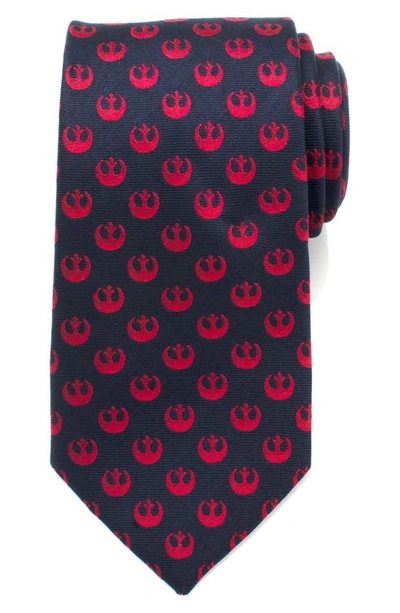 Shop Cufflinks, Inc Star Wars Rebel Symbol Silk Tie In Navy/ Red