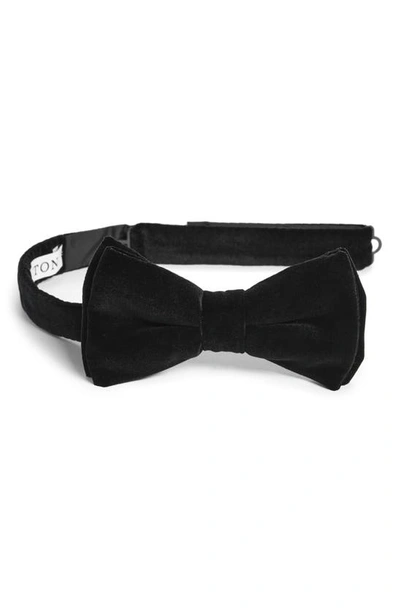 Shop Eton Velvet Bow Tie In Black
