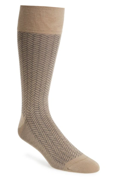 Shop Cole Haan Geometric Dress Socks In Dune