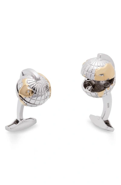 Shop Tateossian Oceanic Globe Cuff Links In Silver