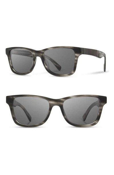 Shop Shwood 'canby' 54mm Acetate & Wood Sunglasses In Matte Grey/ Elm/ Grey