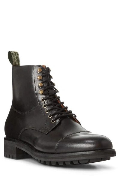 Polo Ralph Lauren Bryson Cap Toe Boot In Black Leather