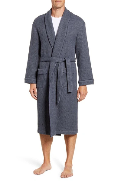 Shop Majestic Weathered Honeycomb Robe In Fog