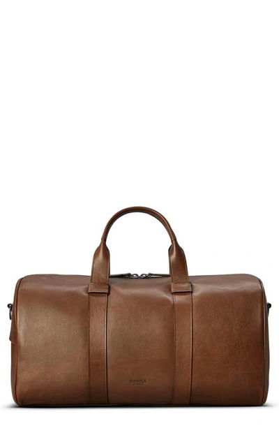 Shop Shinola Guardian Leather Duffle Bag In Whiskey