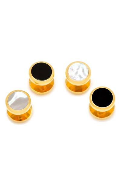 Shop Cufflinks, Inc Double Sided Shirt Studs In Metallic Gold