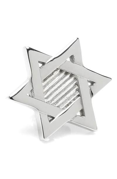 Shop Cufflinks, Inc Star Of David Lapel Pin In Silver