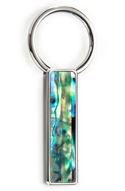 Shop M-clipr Abalone Key Chain In Silver / Green