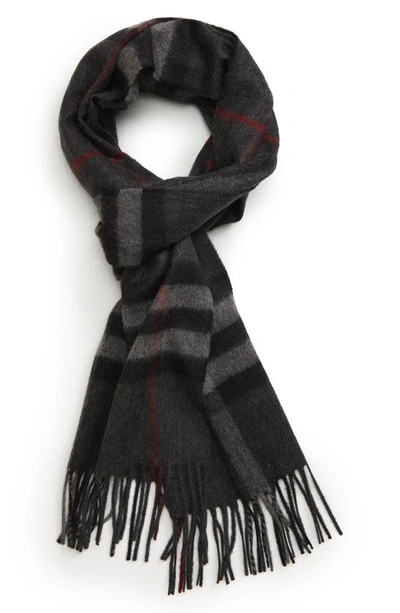 Shop Burberry Giant Check Cashmere Scarf In Charcoal