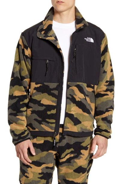Shop The North Face 1995 Retro Denali Recycled Fleece Jacket In Burnt Olive Green Woods Camo