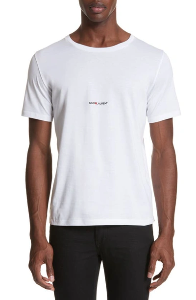 Shop Saint Laurent Gauche Logo T-shirt In White