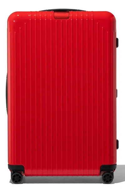 Shop Rimowa Essential Lite Check-in Large 31-inch Wheeled Suitcase In Red