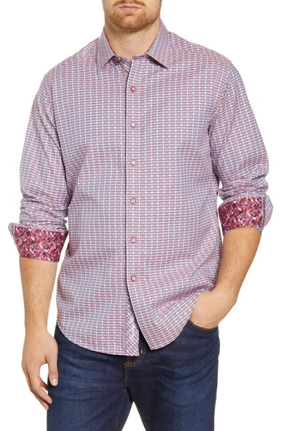 Shop Robert Graham Melrose Classic Fit Jacquard Button-up Shirt In Coral