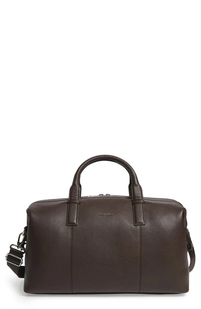 Shop Ted Baker Bagtron Leather Duffle Bag In Chocolate