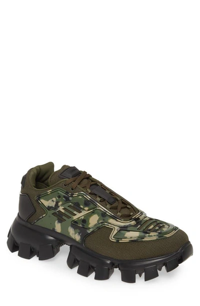 Shop Prada Lug Sole Sneaker In Militare